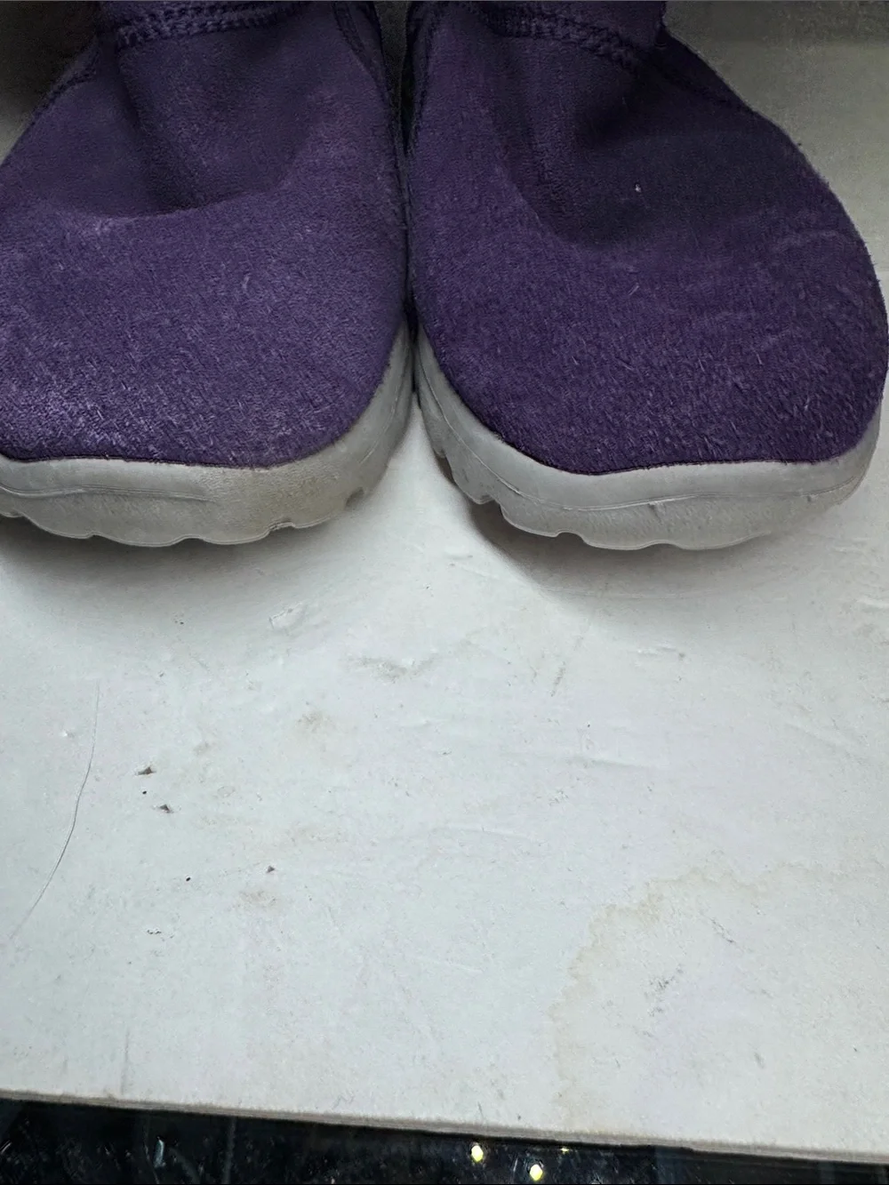 Skechers on-the-go Purple leather Suede Plush-Lined Winter Boots 8.5 slip on